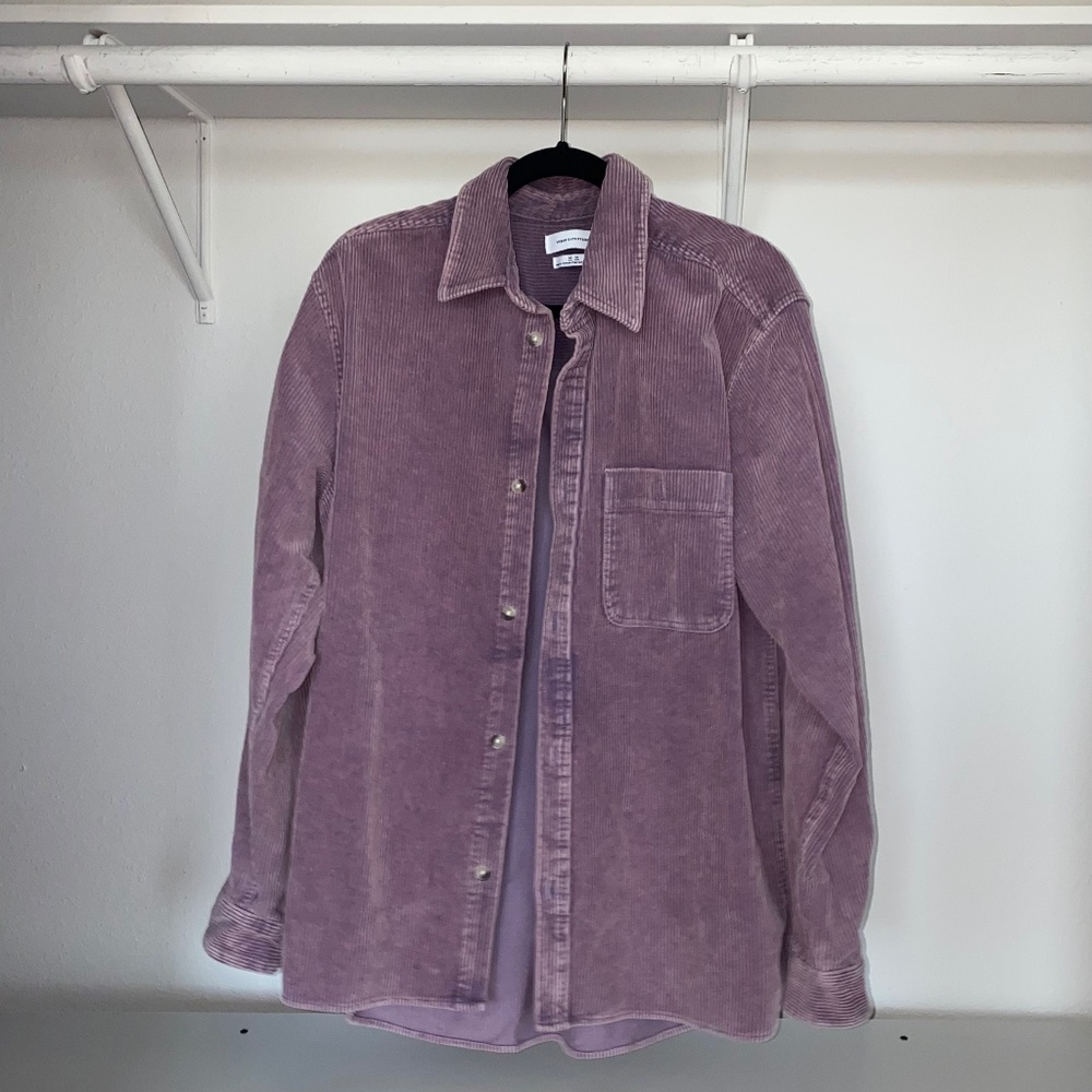 UO purple corduroy button down